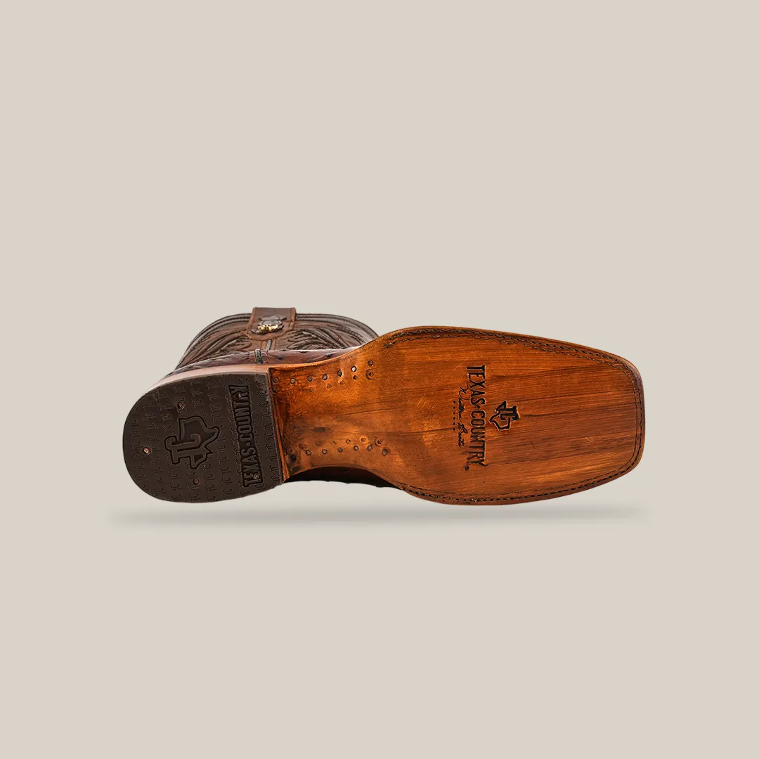 Exotic Caiman Hornback - Brown - Rodeo Toe