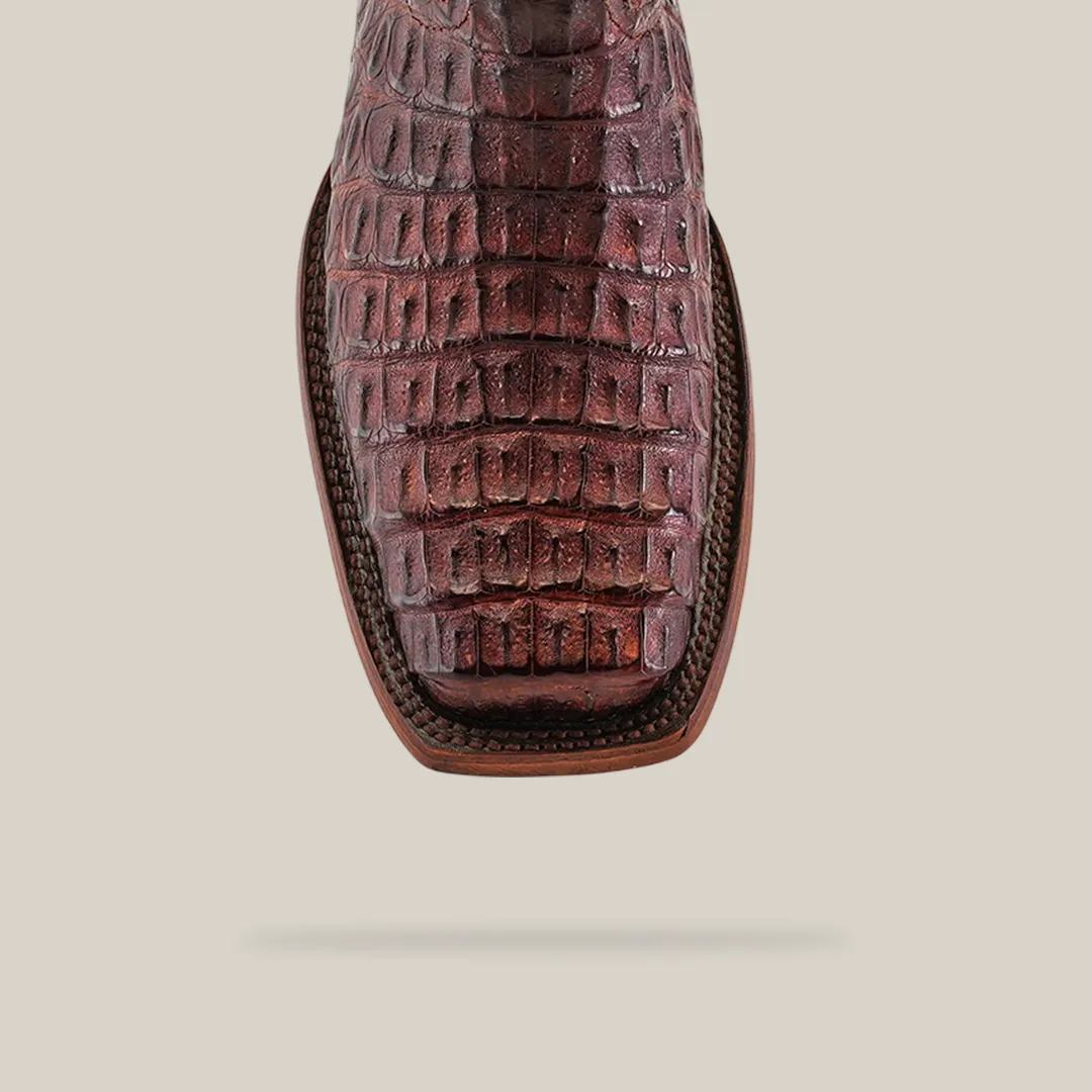 Exotic Caiman Hornback - Brown - Rodeo Toe