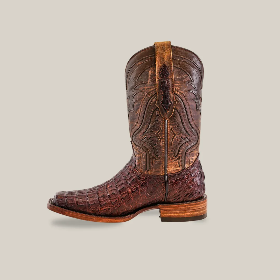 Exotic Caiman Hornback - Brown - Rodeo Toe