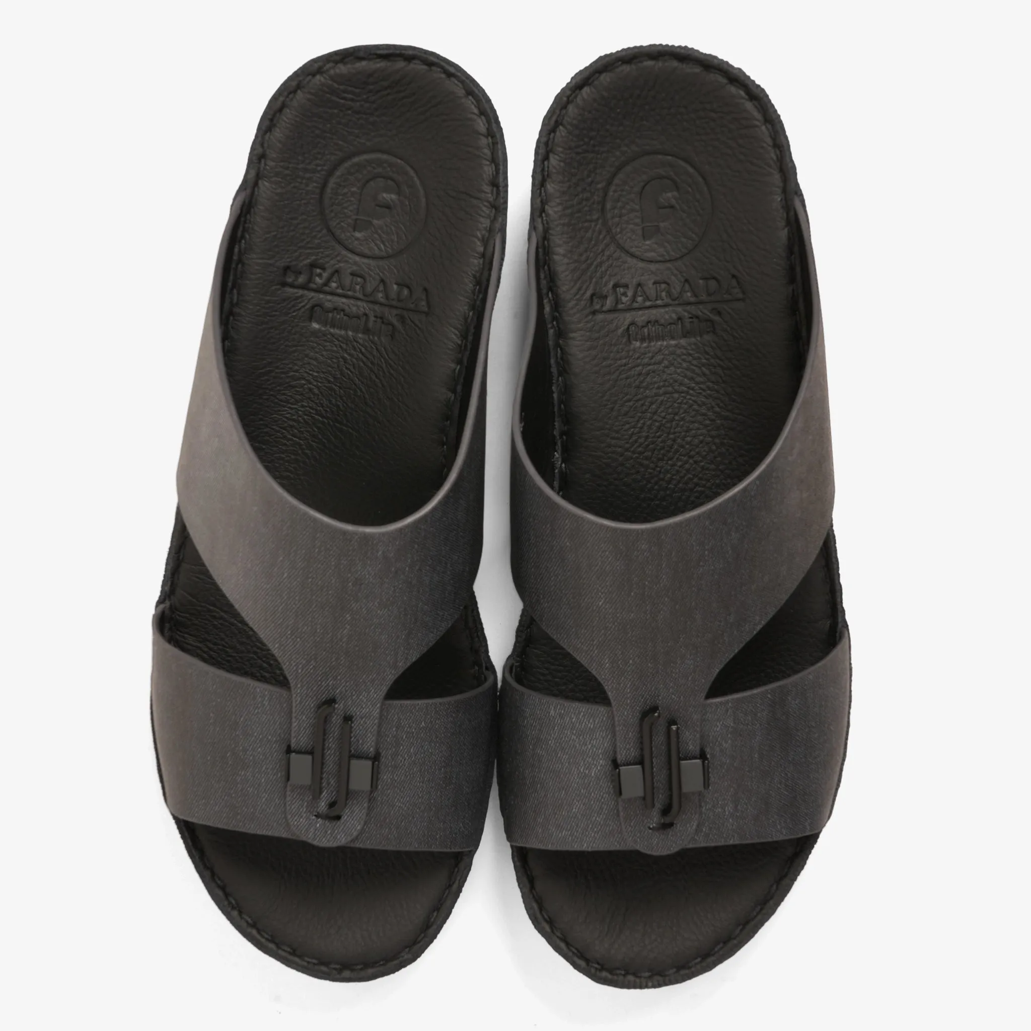 FARADA MENS UNIQUE TEXTURED ACCENT SANDALS GREY