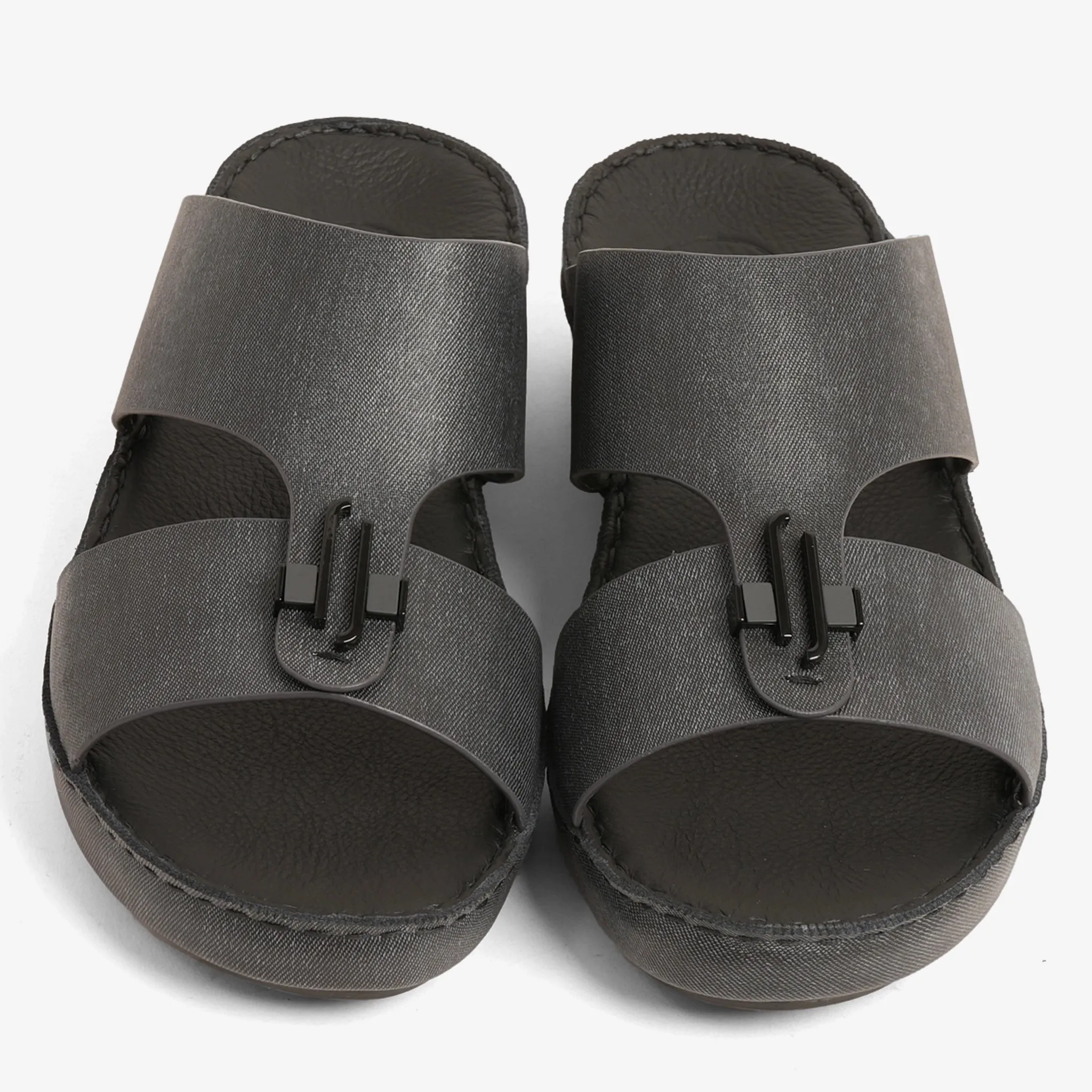 FARADA MENS UNIQUE TEXTURED ACCENT SANDALS GREY