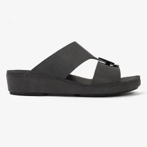 FARADA MENS UNIQUE TEXTURED ACCENT SANDALS GREY