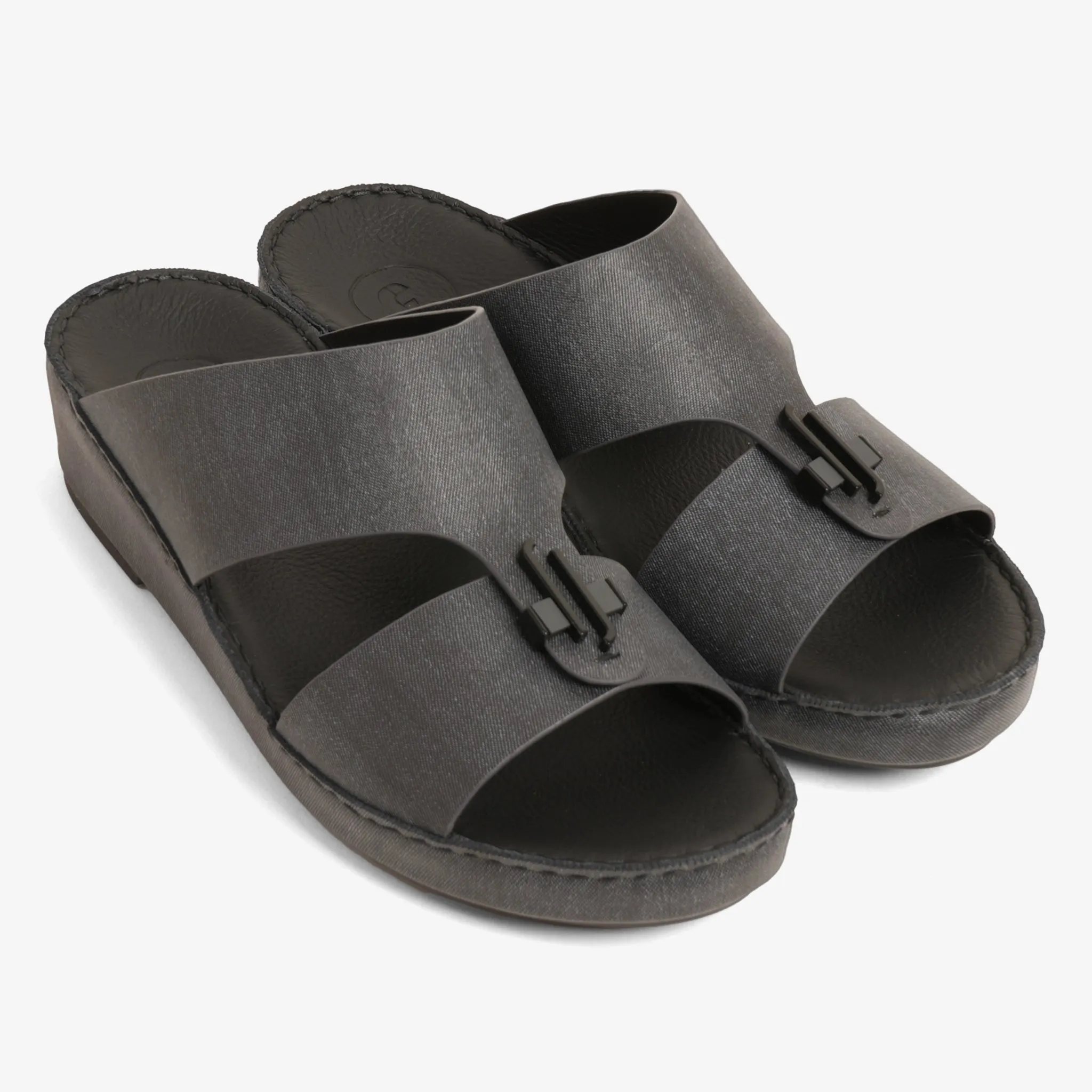 FARADA MENS UNIQUE TEXTURED ACCENT SANDALS GREY