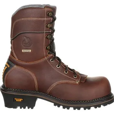 Georgia Boot Men's 9" Waterproof AMP LT Logger Round Composite Toe Work Boot