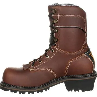 Georgia Boot Men's 9" Waterproof AMP LT Logger Round Composite Toe Work Boot