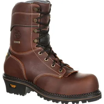 Georgia Boot Men's 9" Waterproof AMP LT Logger Round Composite Toe Work Boot