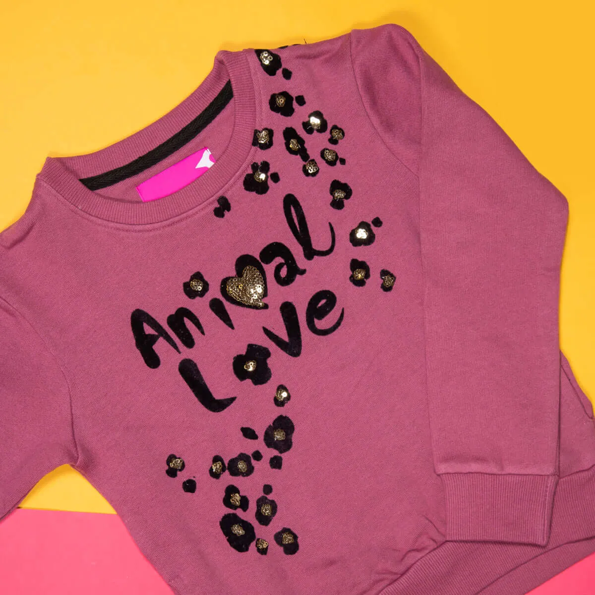 GIRLS PURPLE SEQUENCE CASUAL SWEATSHIRT