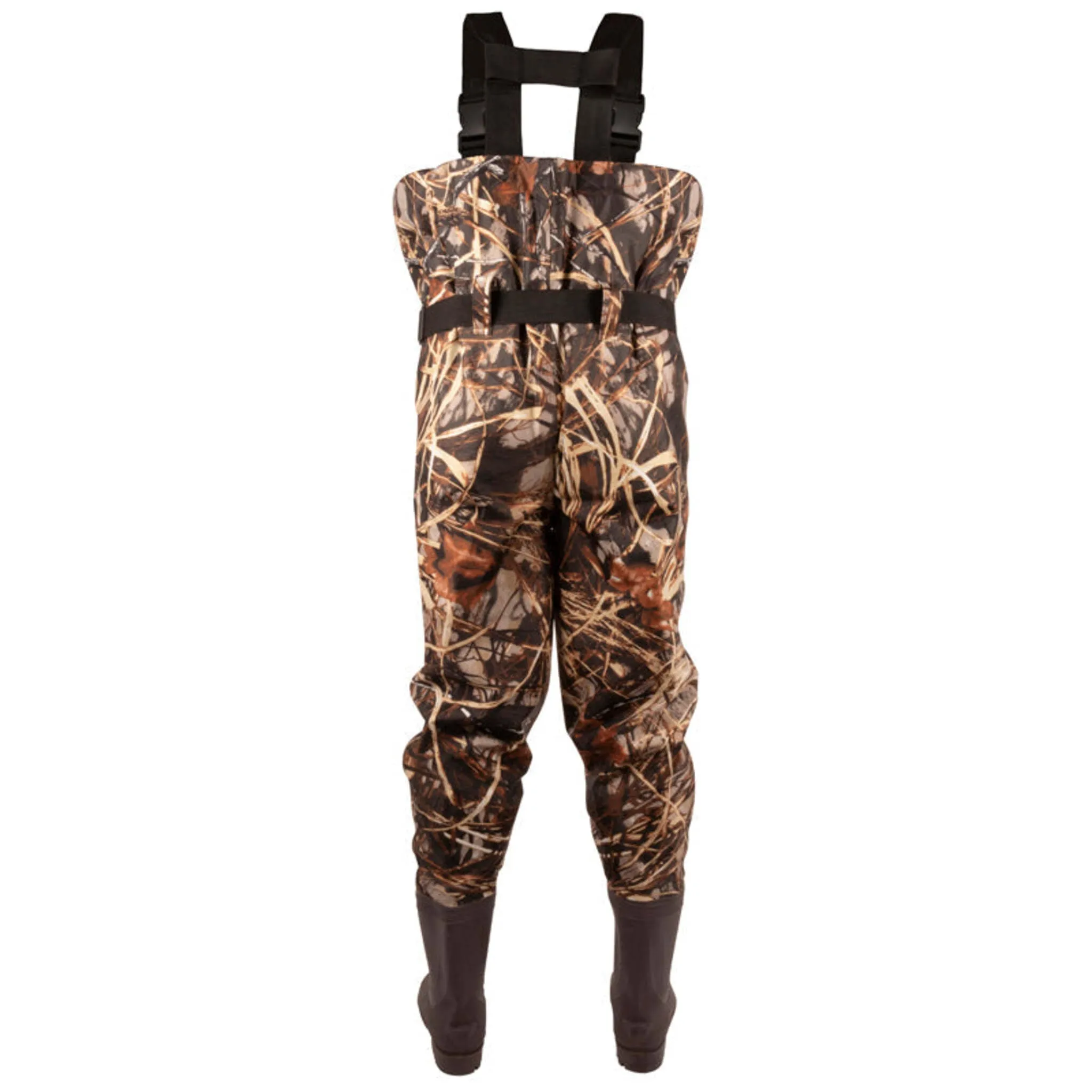 Green Trail Men’s Camo Chest Waders with Cleated Sole – Durable 420D Nylon, Reinforced Knees & Neoprene Boots for Fishing & Hunting | Sizes 6-13