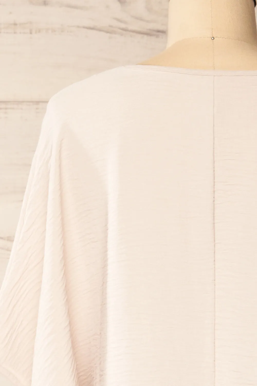 Haifa Beige | Oversized Short Batwing Sleeve Top