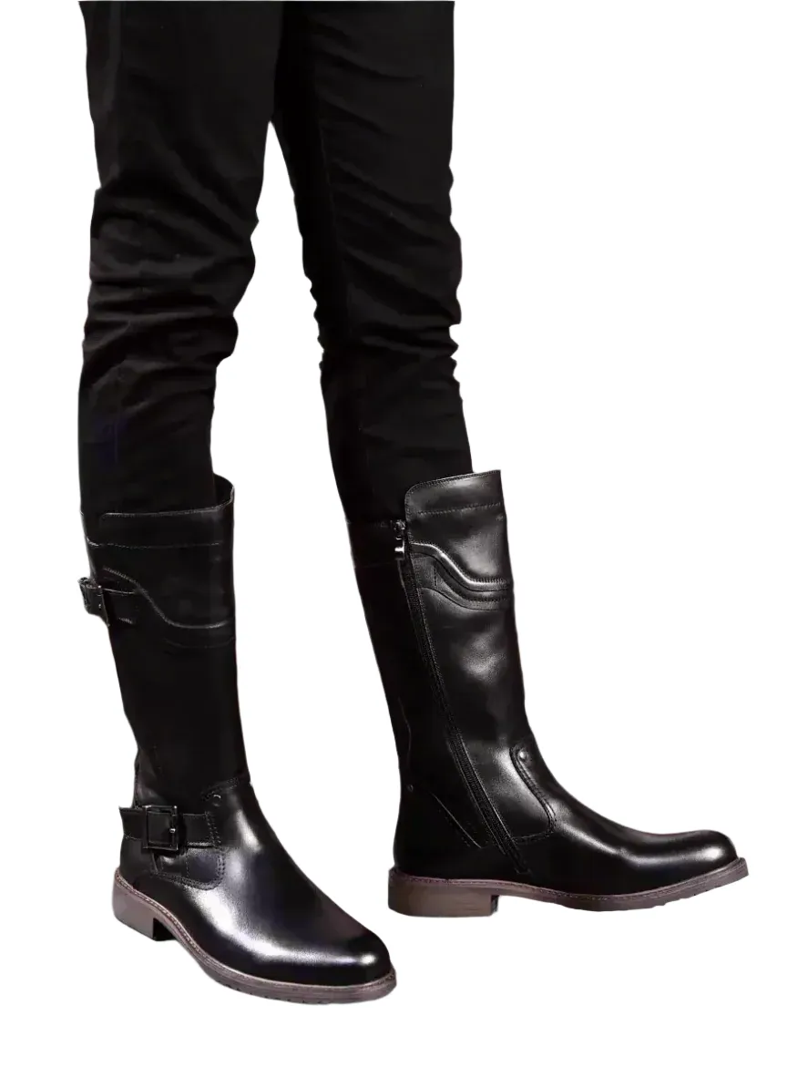 Handmade Regency Era Men Boots – Rococo Baroque Style with Full-Grain Leather