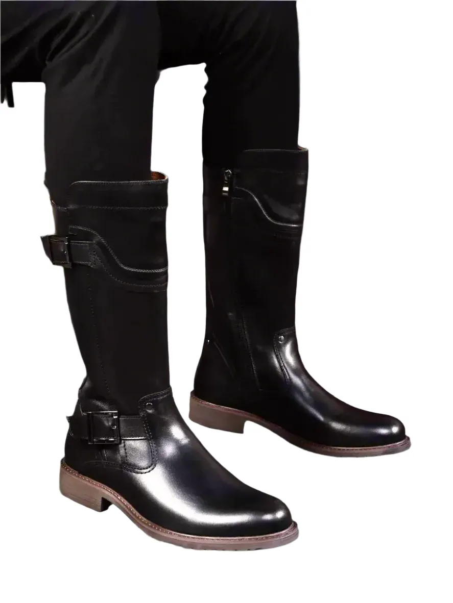Handmade Regency Era Men Boots – Rococo Baroque Style with Full-Grain Leather