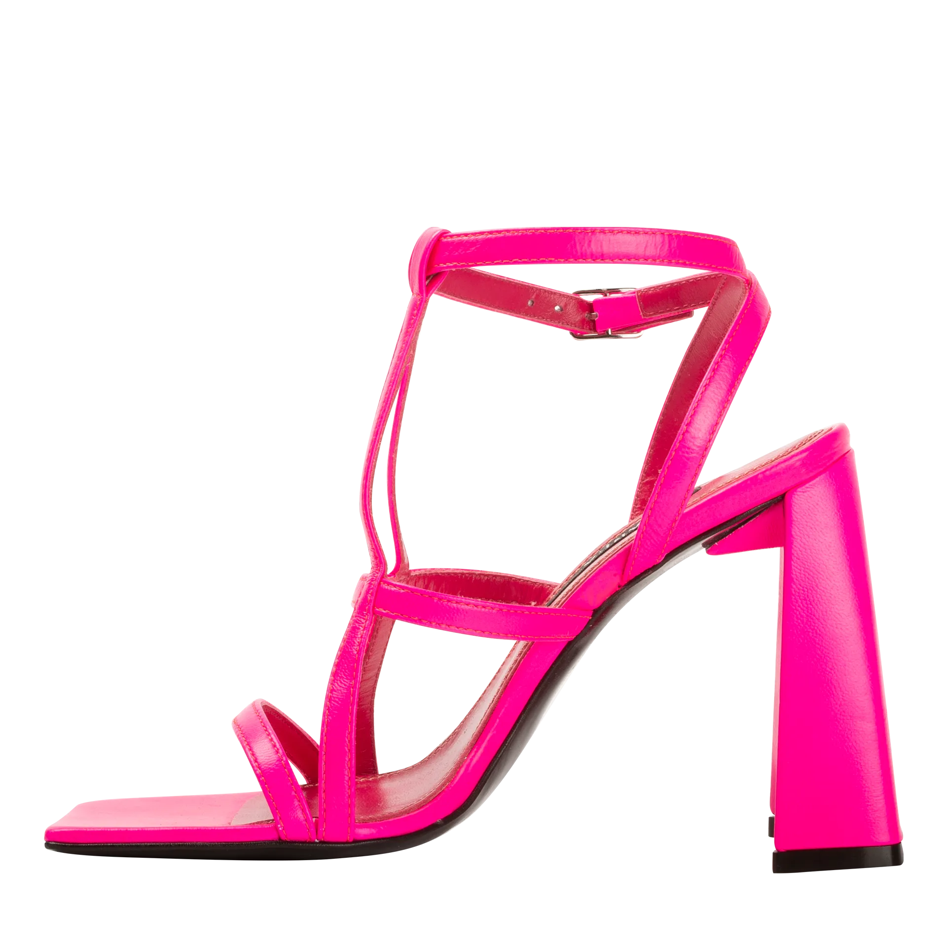 High Heel "A" Sandal — Hot Pink