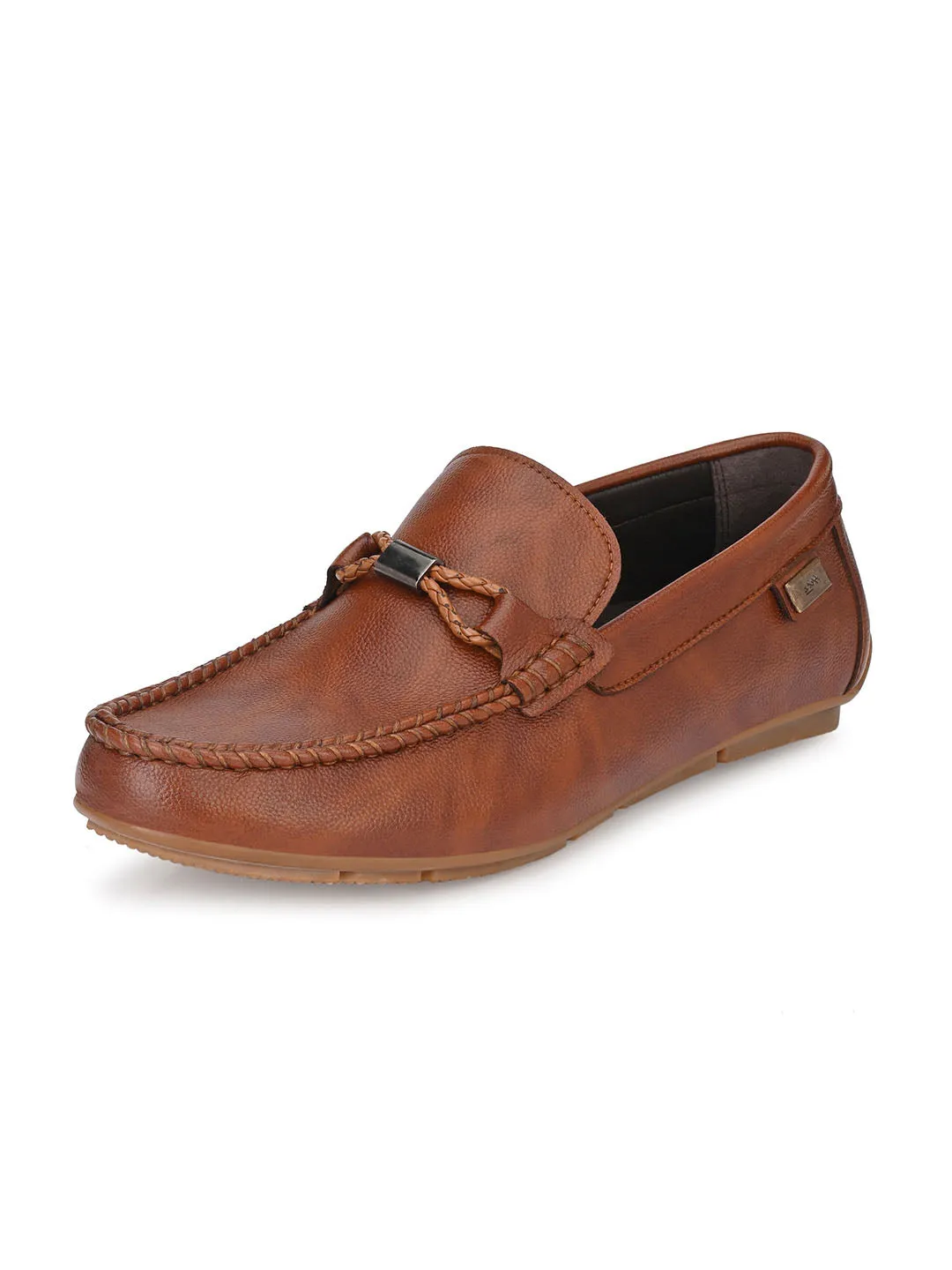 Hitz Men's Tan Synthetic Slip-On Loafer Shoes