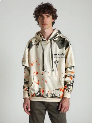 HOD25001 Unisex 100% Polyester Hoodie with Splash Print and Double Layer Sleeve