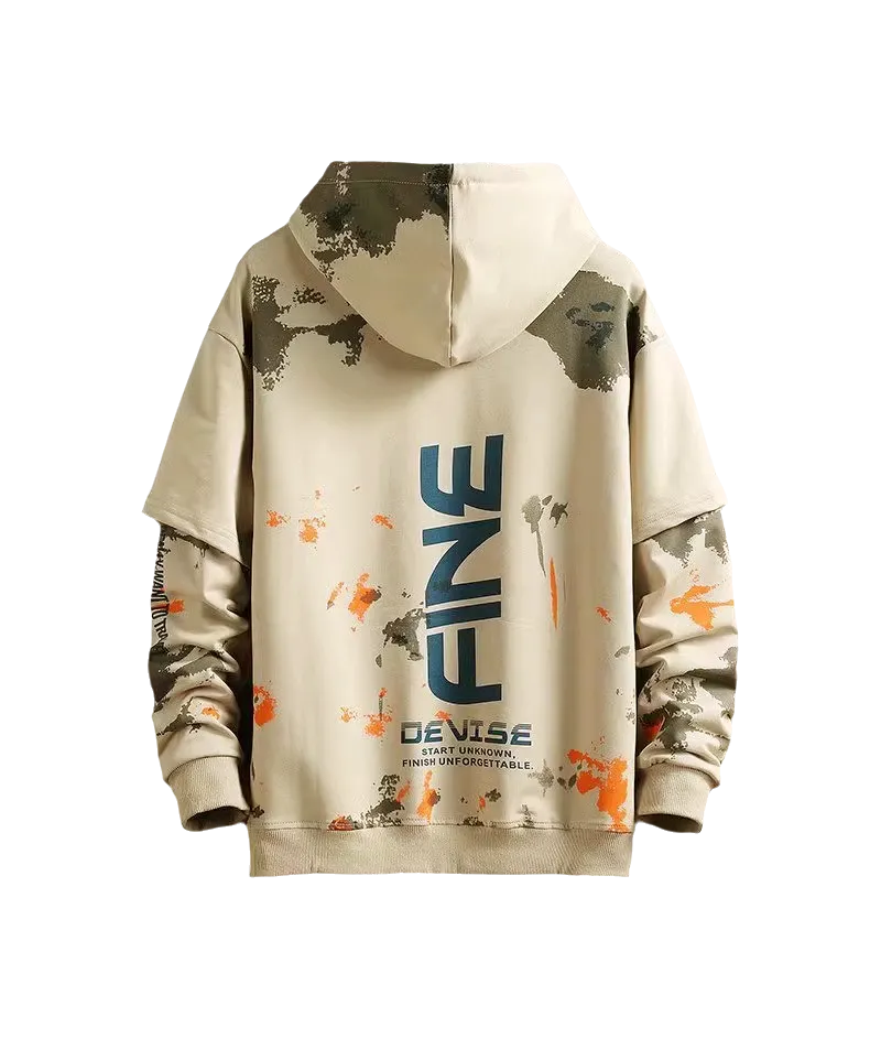 HOD25001 Unisex 100% Polyester Hoodie with Splash Print and Double Layer Sleeve
