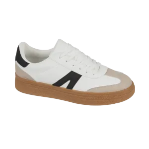 Jet Lace Up Ladies Fashion Trainer - White/Black