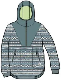 Juana Recycled Polar Hooded Fleece - Mountain Geo Arctic