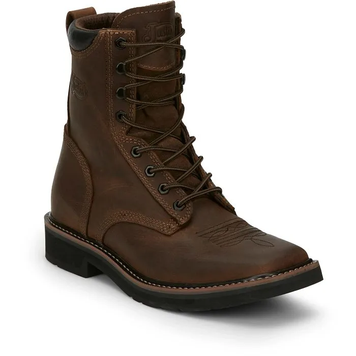 Justin Mens Pulley Lace Up WorkBoots Style SE681