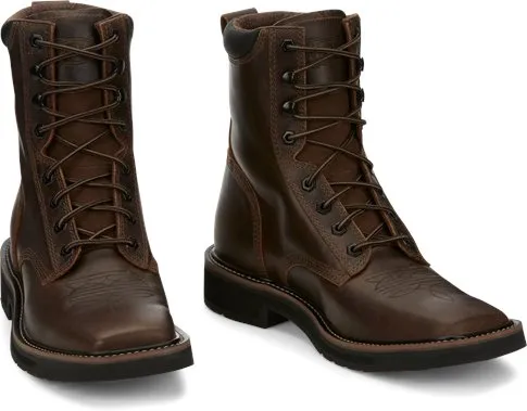 Justin Mens Pulley Lace Up WorkBoots Style SE681