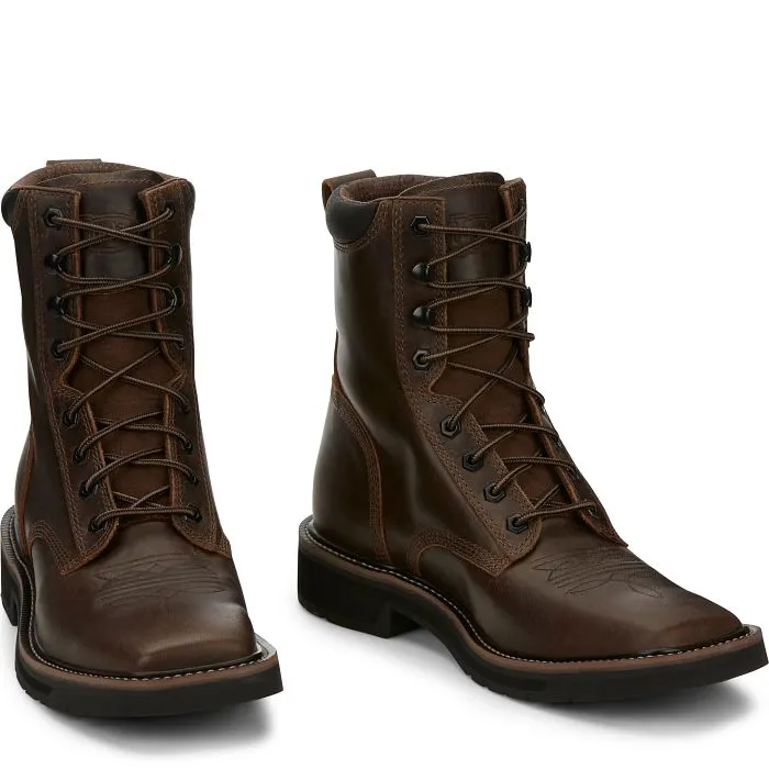 Justin Mens Pulley Lace Up WorkBoots Style SE681