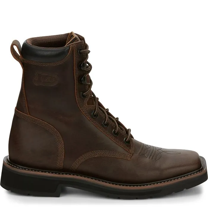 Justin Mens Pulley Lace Up WorkBoots Style SE681