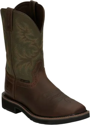 Justin Men's SE4688 Driller 11" Steel Toe Work Boot, Umber - 11 EE
