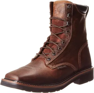 Justin Original Work Mens Rugged Tan Steel Toe Lace Up Work Boots Tan 9.5 D