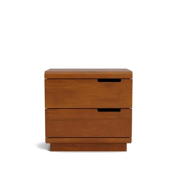 Karamea Bedside 2 Drawer - With Cut Out (Pine)