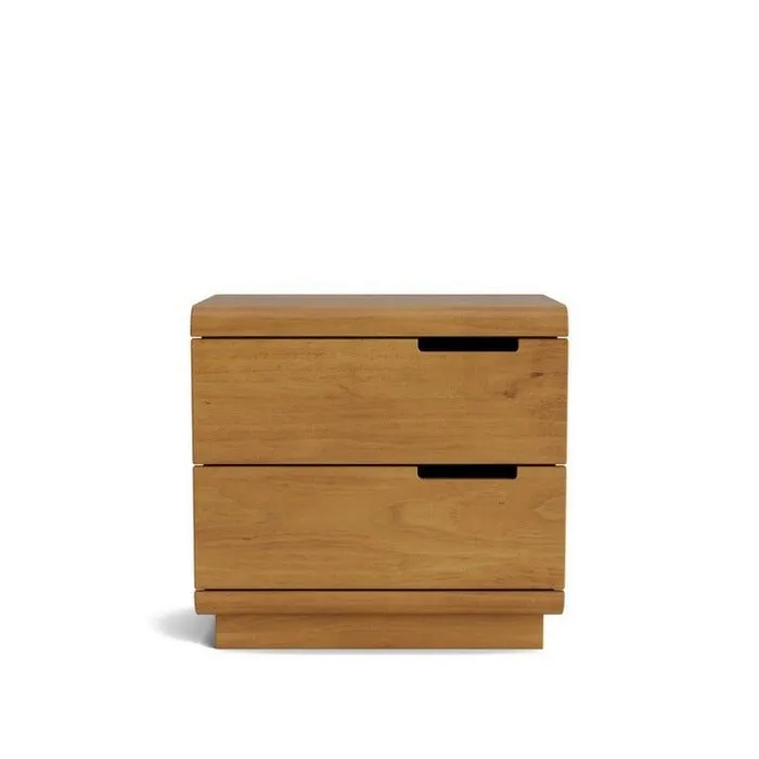 Karamea Bedside 2 Drawer - With Cut Out (Pine)