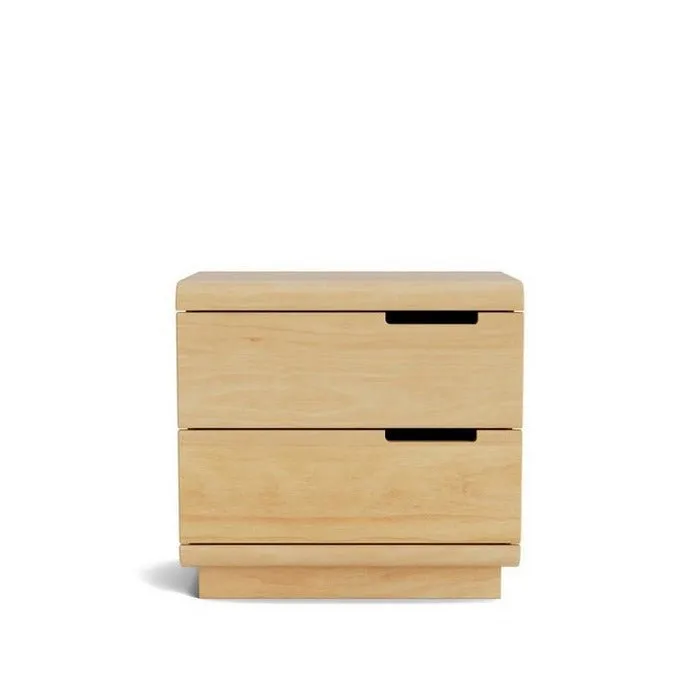 Karamea Bedside 2 Drawer - With Cut Out (Pine)