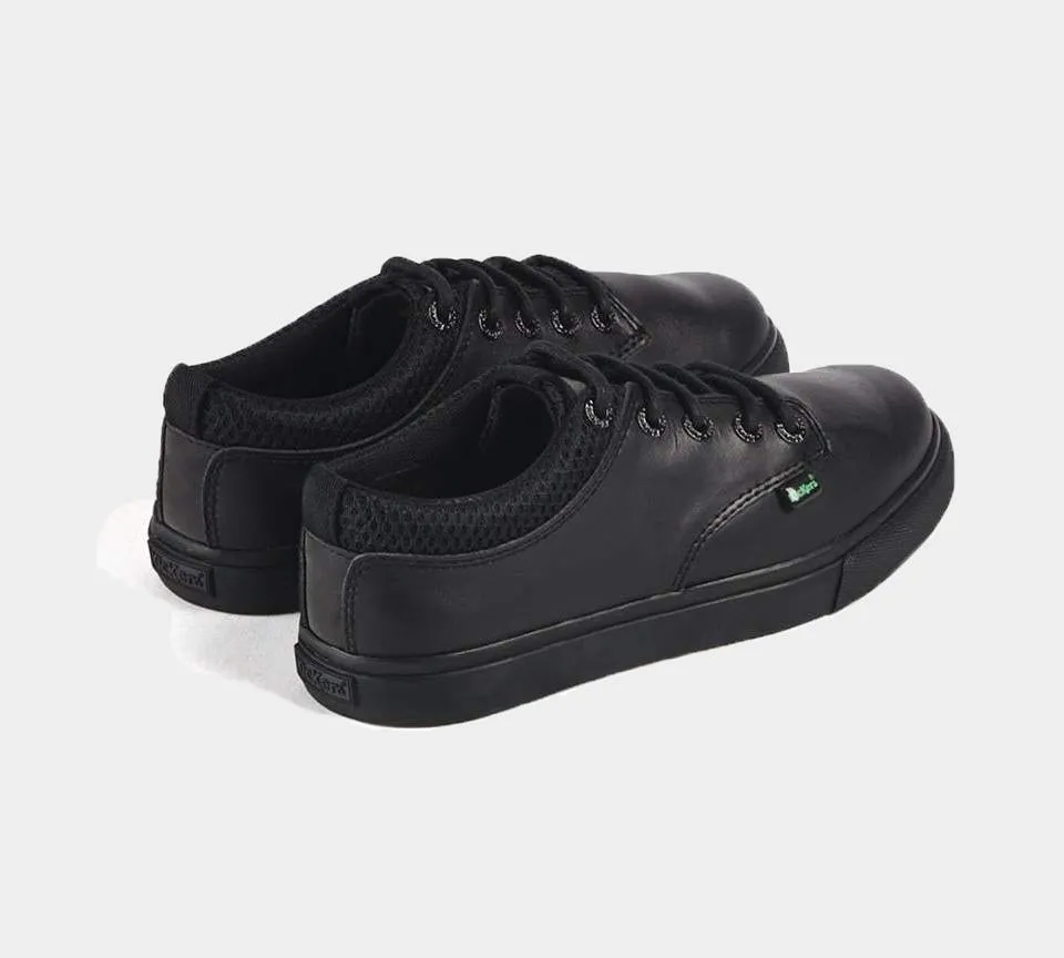 Kickers Tovni Sneak LTHR YM 113405 Trainers Black Teen UK 4