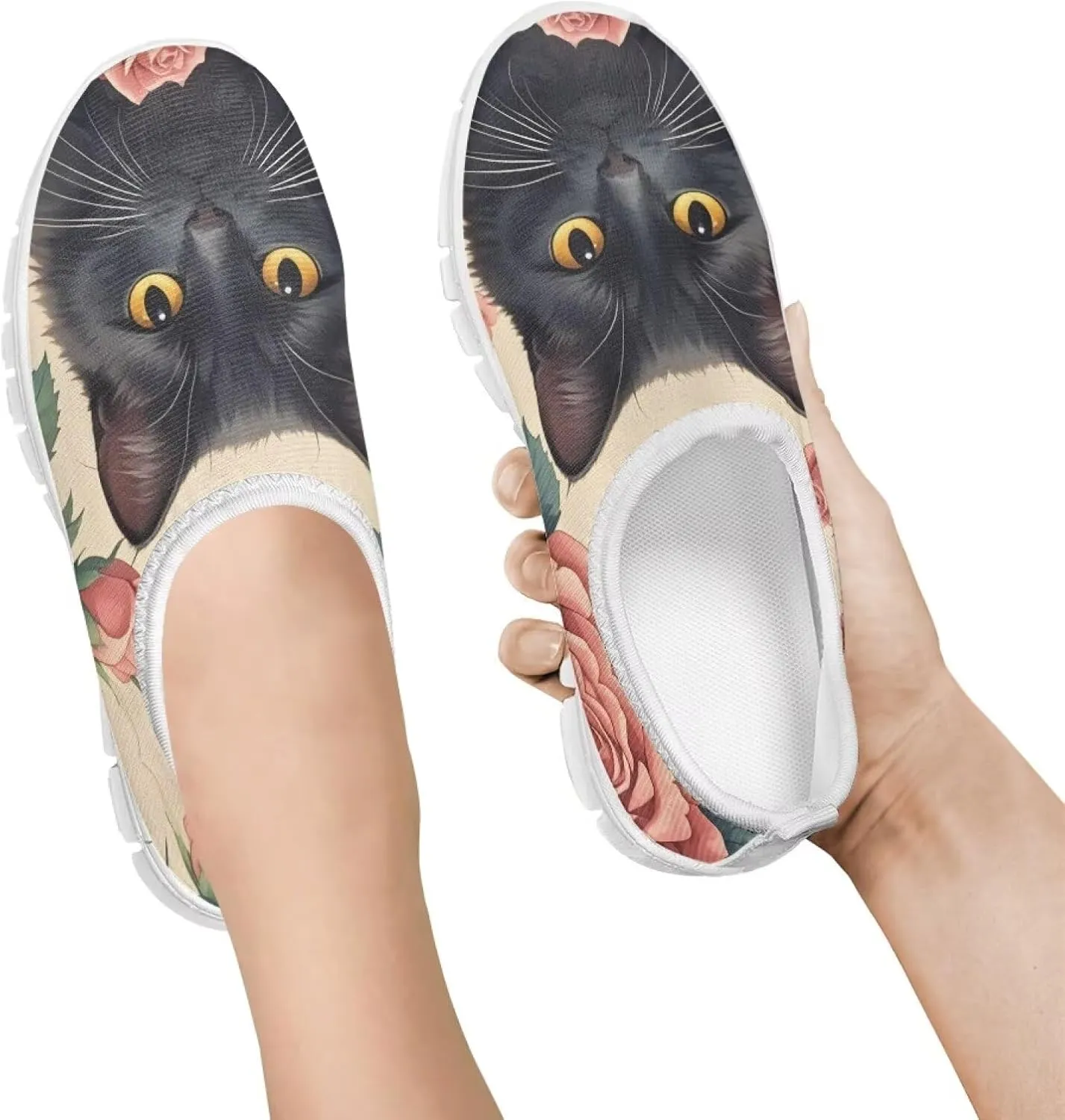 Kids Breathable Sneakers Slip On Casual Shoes Boys Girls Lightweight Cozy Walking Shoe for Workout Size 11-15 White Sole