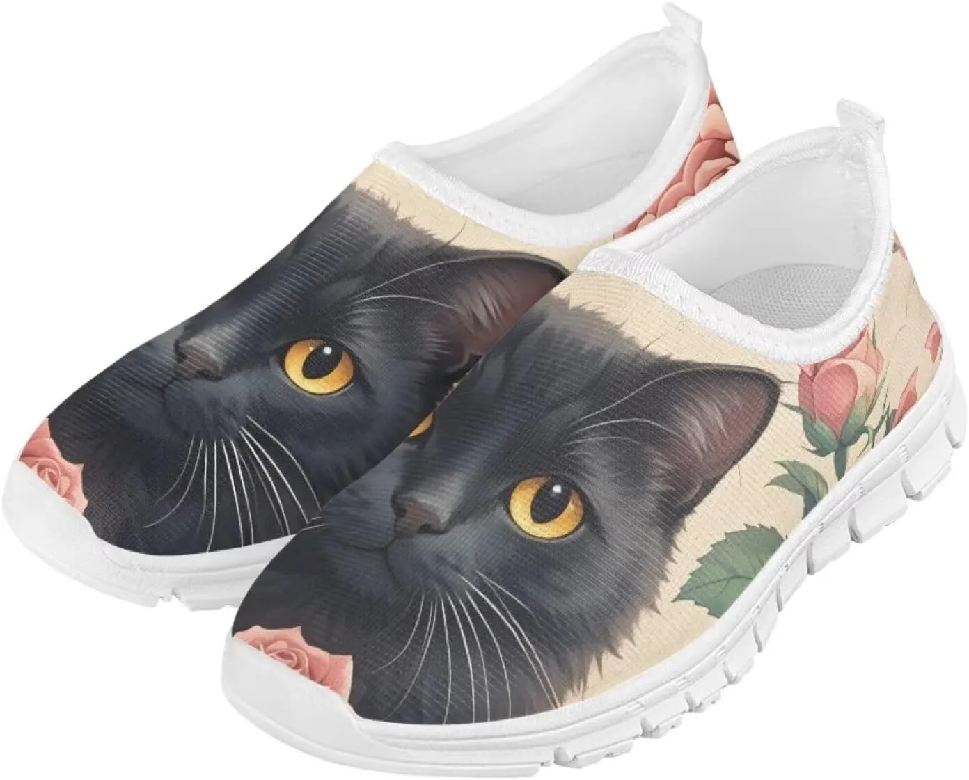 Kids Breathable Sneakers Slip On Casual Shoes Boys Girls Lightweight Cozy Walking Shoe for Workout Size 11-15 White Sole