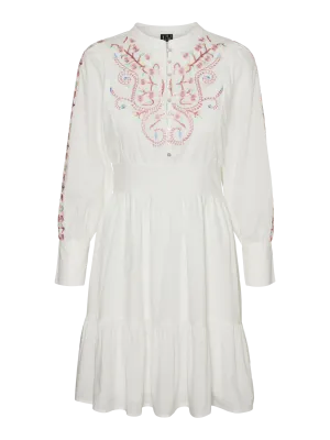 LILIA Boho Folk Embroidered Short Dress