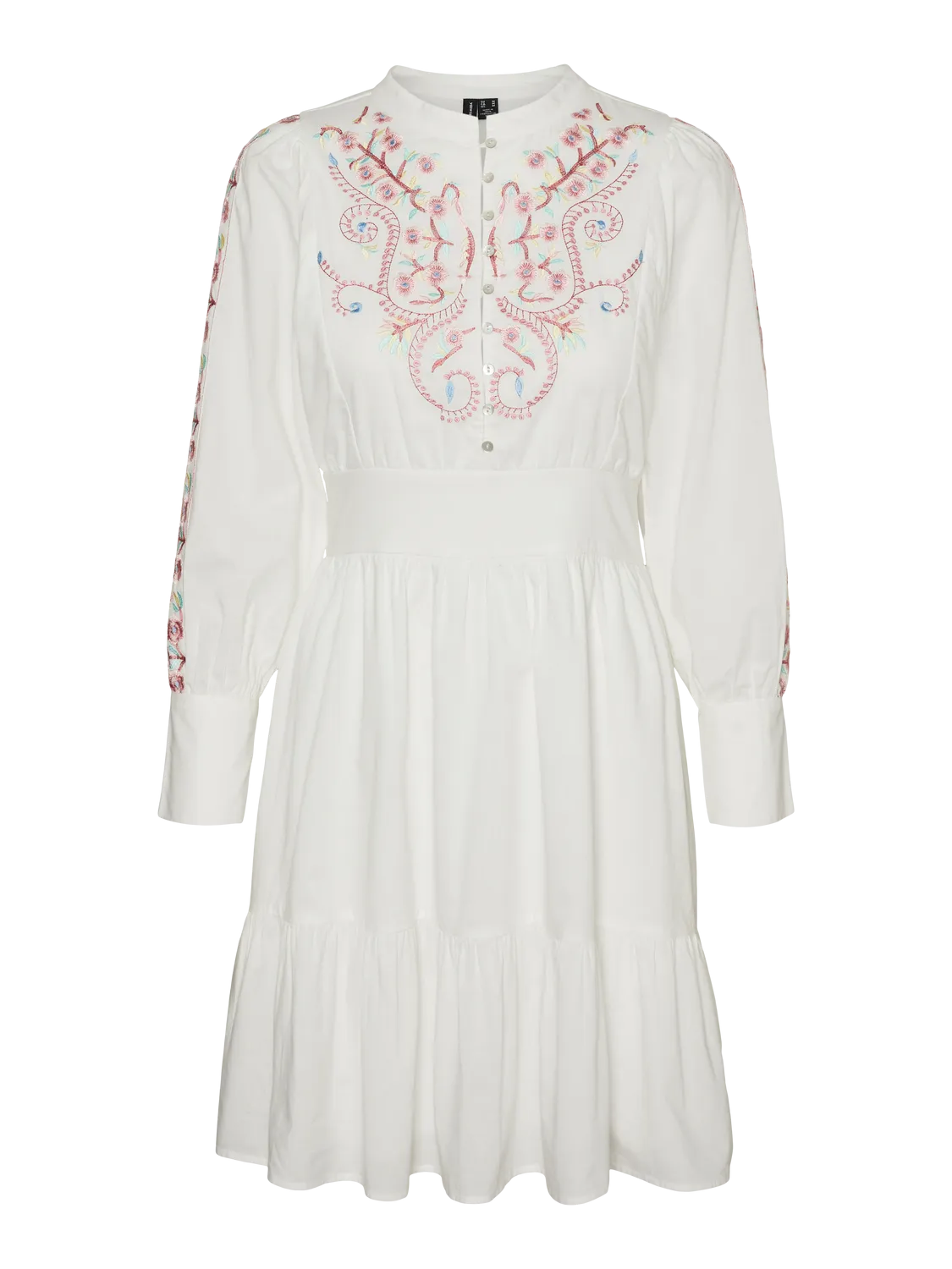 LILIA Boho Folk Embroidered Short Dress