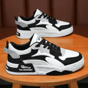 Lizard Vigilante Men’s Autumn Platform Sneakers – Trendy Lace-Up Vulcanized Shoes, White Casual Zapatillas