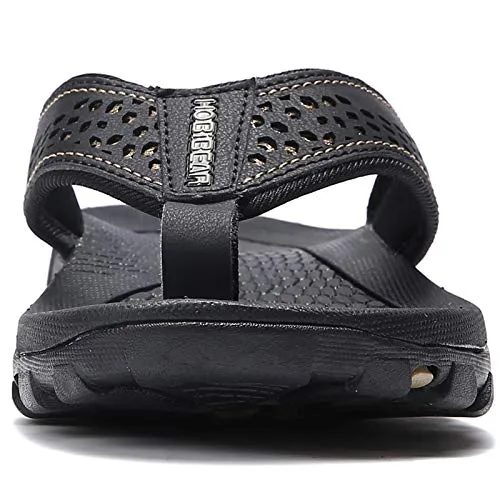 Mens Sport Flip Flops Comfort Casual Thong Sandals Outdoor(Black 1, 11)