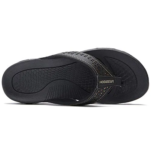 Mens Sport Flip Flops Comfort Casual Thong Sandals Outdoor(Black 1, 11)