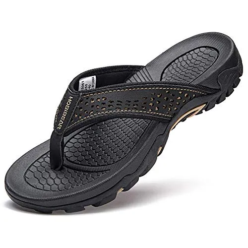 Mens Sport Flip Flops Comfort Casual Thong Sandals Outdoor(Black 1, 11)
