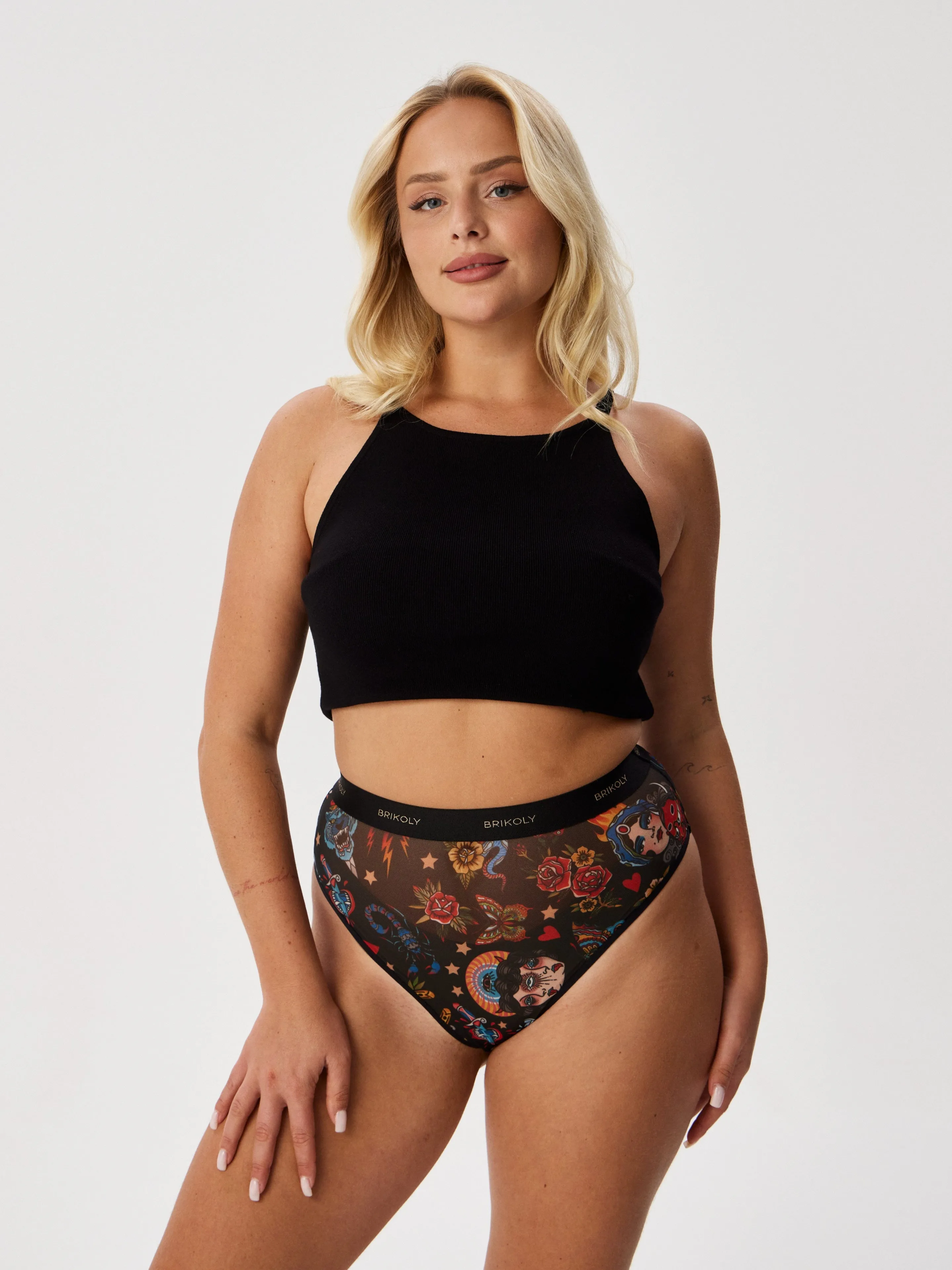 Old School High-Waisted Briefs  Soft Italian Mesh, Elegant & Comfortable