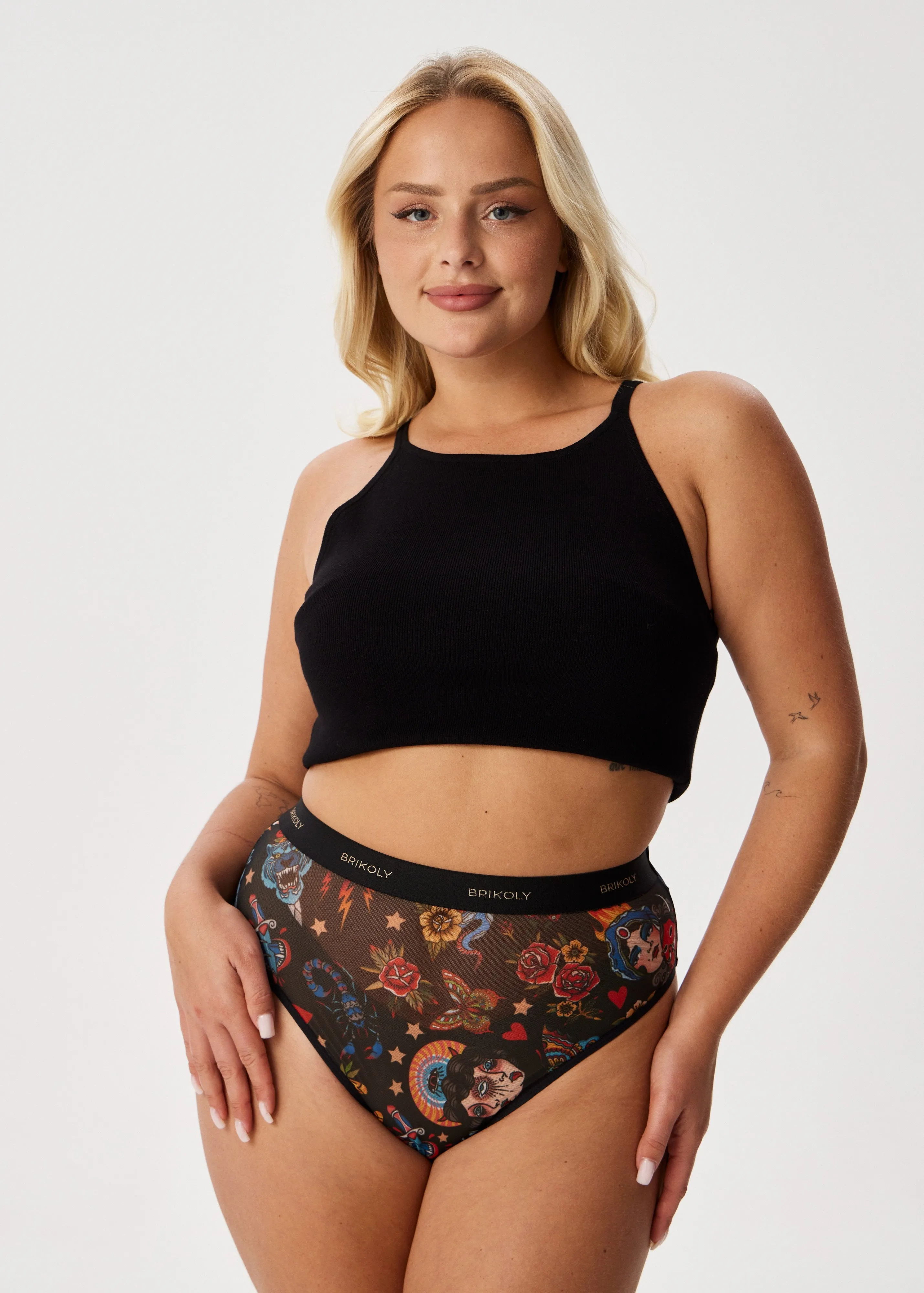 Old School High-Waisted Briefs  Soft Italian Mesh, Elegant & Comfortable