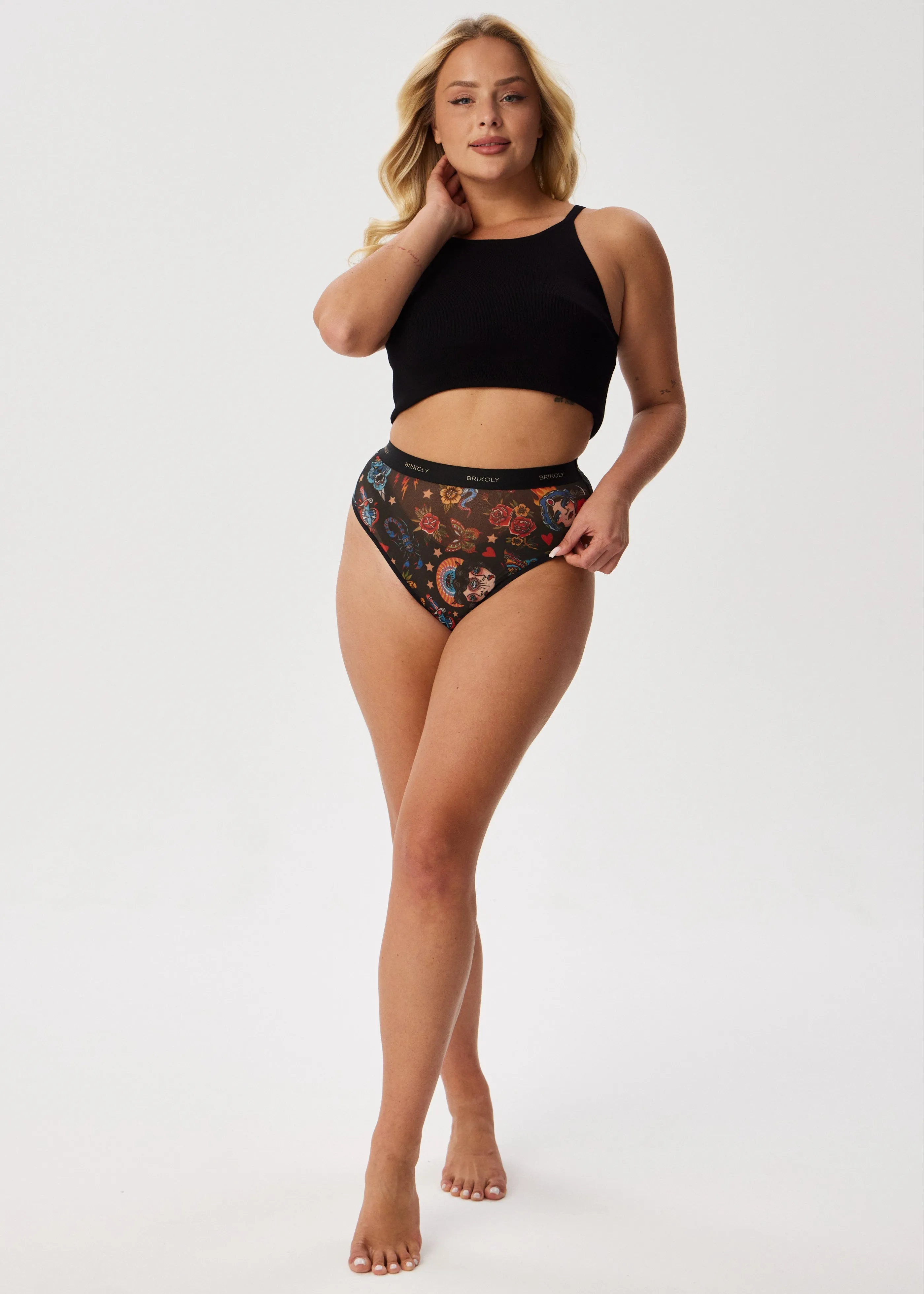Old School High-Waisted Briefs  Soft Italian Mesh, Elegant & Comfortable