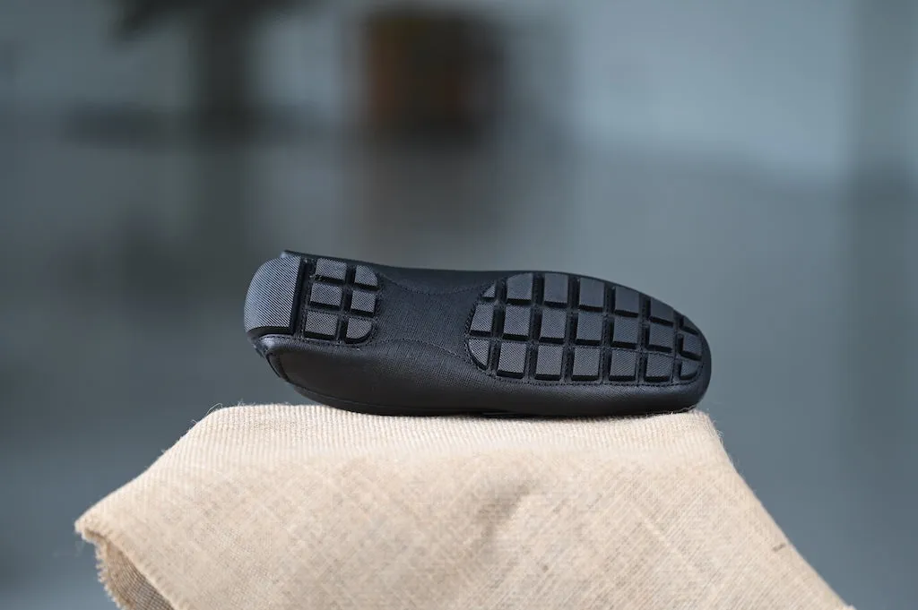 OS - CNS D207 Saffiano / Embossed Black Moccasins