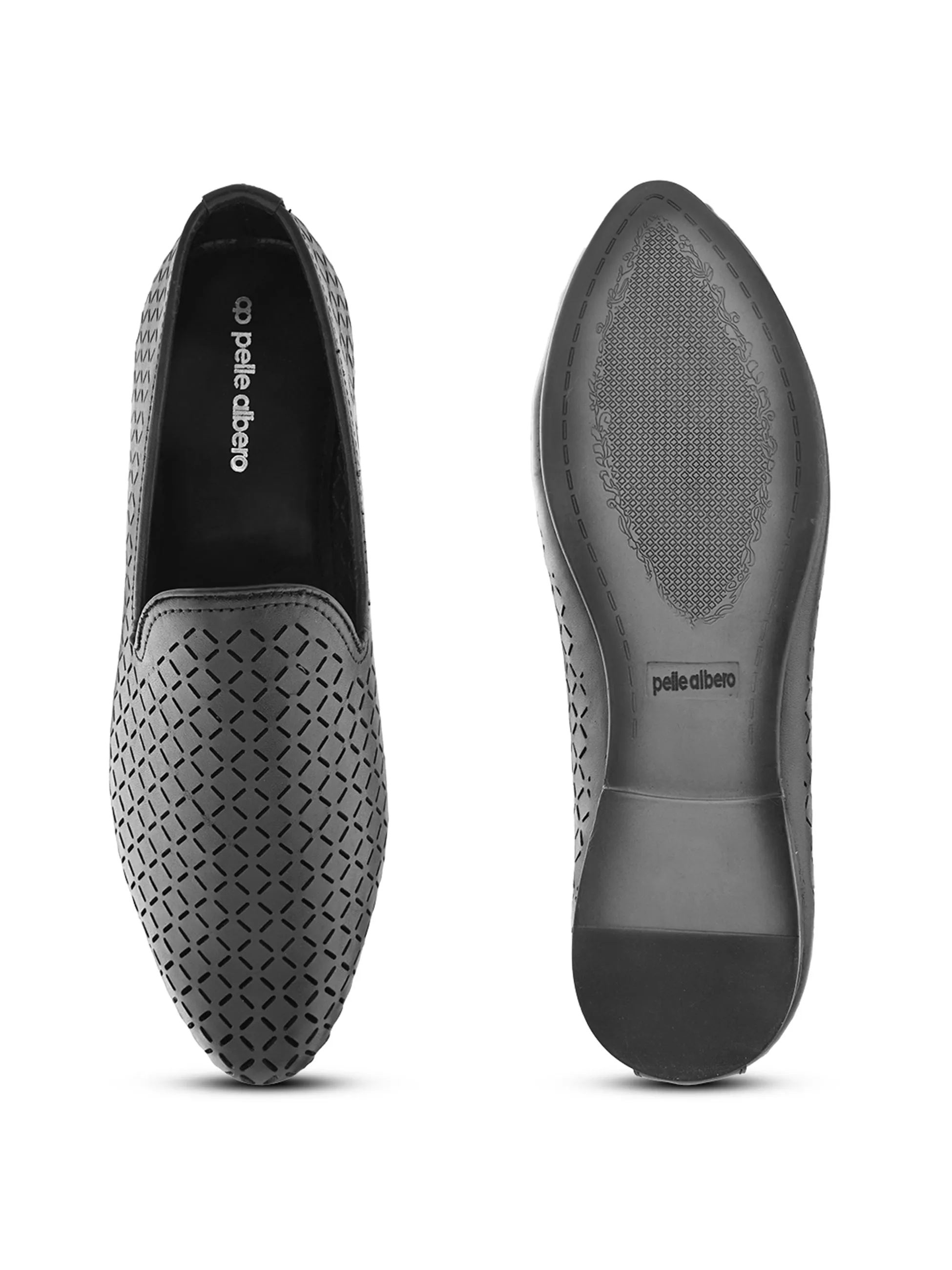Pelle Albero Male's Black Leather Casual Jooti