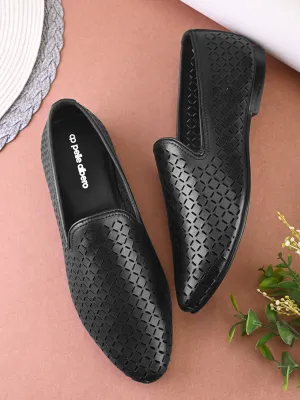 Pelle Albero Male's Black Leather Casual Jooti