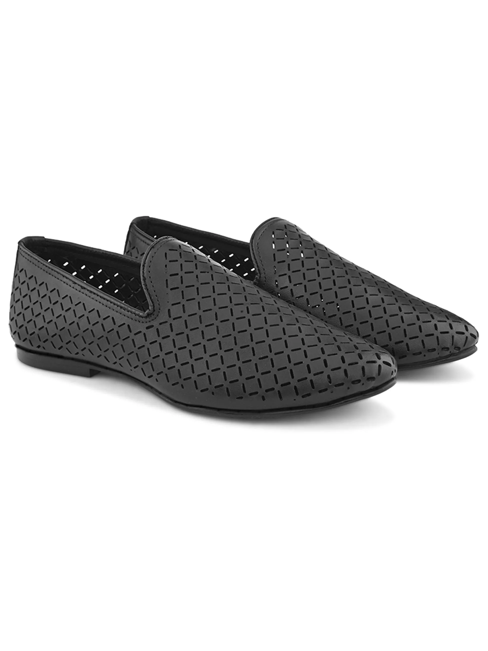 Pelle Albero Male's Black Leather Casual Jooti
