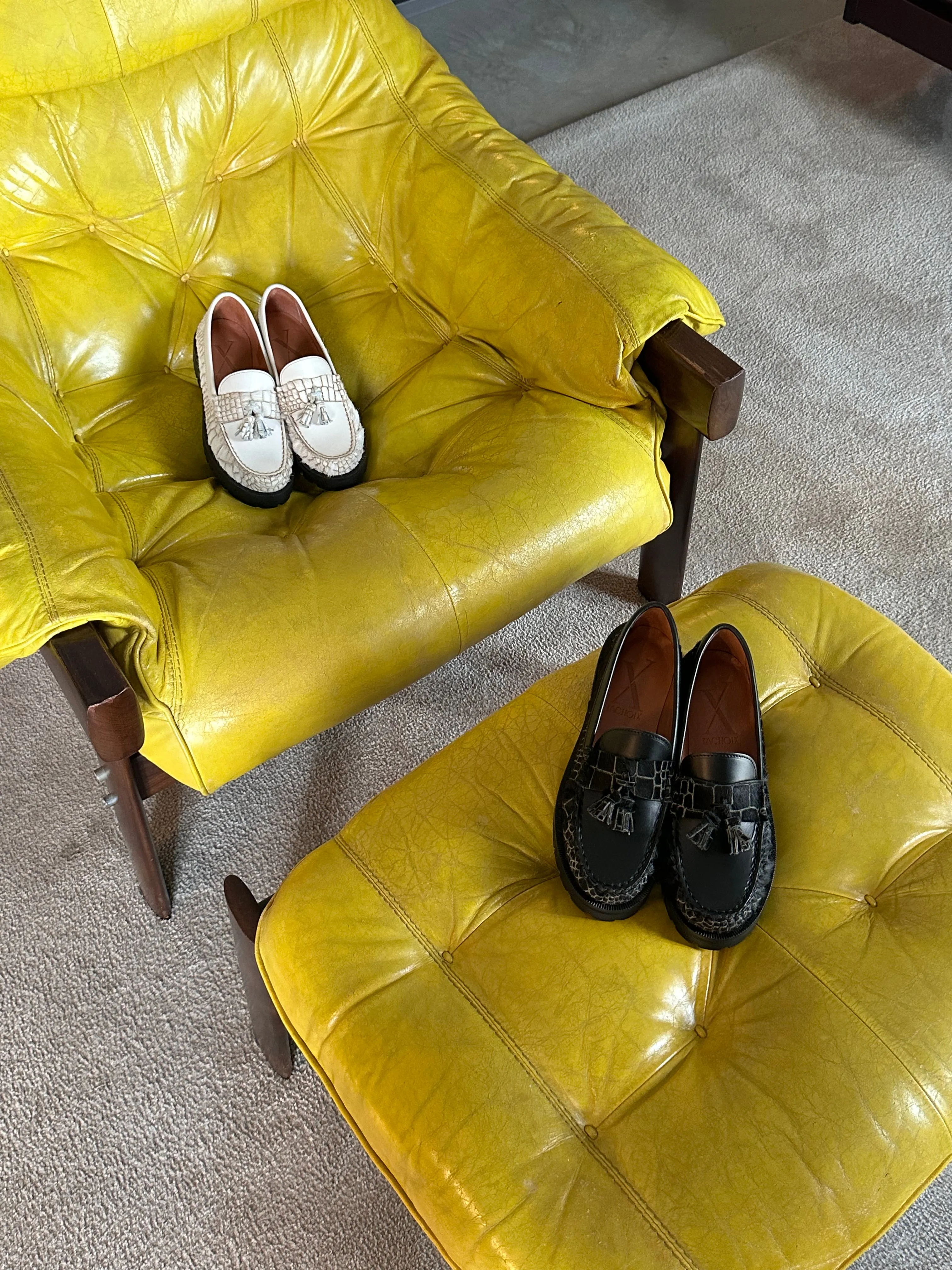 Penny Chunky Loafer Croco White