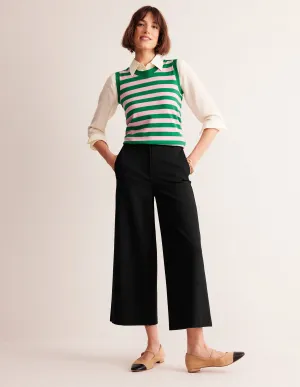 Ponte Wide Leg Culottes-Black