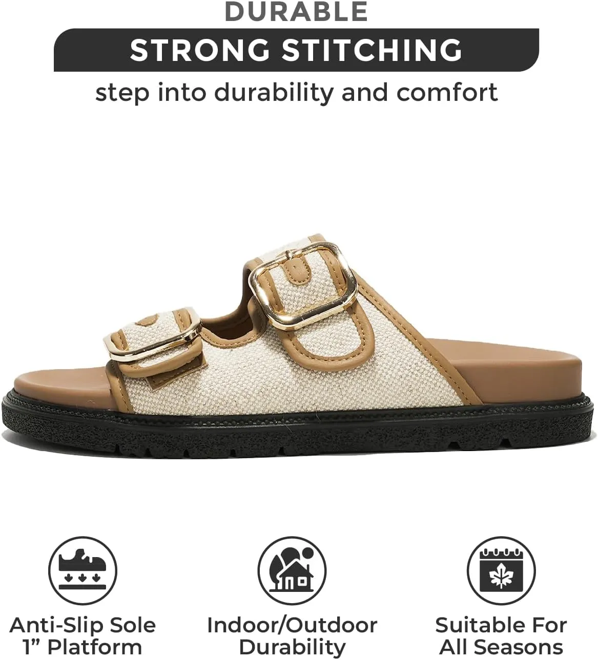 Project Cloud Platform Sandals Women Footwear - Comfortable Summer Slides Memory foam Insole with Adjustable Straps - Casual Wear Womens Sandals (Sharl)