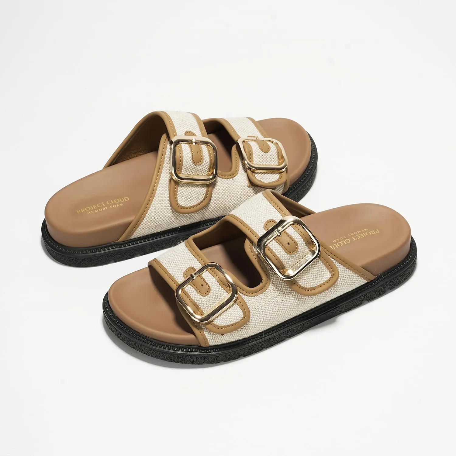 Project Cloud Platform Sandals Women Footwear - Comfortable Summer Slides Memory foam Insole with Adjustable Straps - Casual Wear Womens Sandals (Sharl)